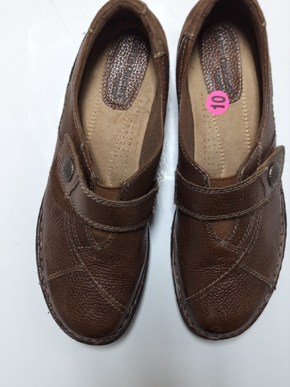 Earth Origins Brown Leather Slip-On Loafers - Picture 3 of 6